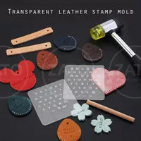 Transparent leather stamp mold punch Set - Stamp huruf angka