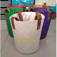 Tas Hampers Anyaman Tali Kulit Sintetis Isi 4 Toples Keranjang Parcel