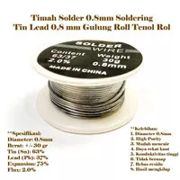 Timah Solder Wire 0.8mm Gulung Roll Tenol Rol Soldering Tin Lead 0,8mm