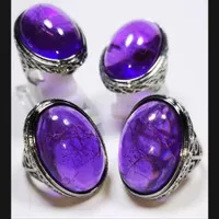 Batu Permata Purple Amethyst Cendana Serat Rambut Antiques
