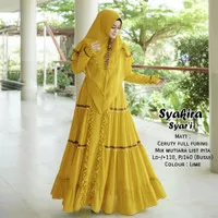 baju gamis wanita terbaru jumbo syari set hijab gamis busui morza - Lemon