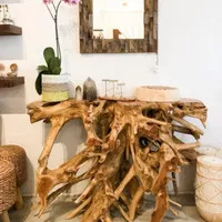 Meja Konsul Console Table Akar Kayu Jati Abstrak Antik Unik Driftwood