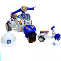 Mainan Sepeda Dorong Motor Anak Vespa Motif Polisi dan Helm