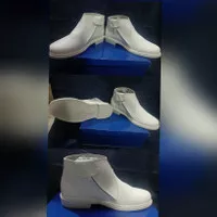 Sepatu pdu putih resleting