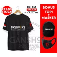 BAJU KAOS GAME FREE FIRE UKURAN LENGKAPANAK-DEWASA FREE TOPI DAN MASK