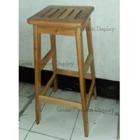 BANGKU KAYU KURSI KAYU WARNA NATURAL BANGKU TANGGA / BANGKU KAYU 75CM