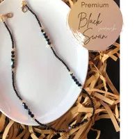 strap mask kalung masker tali kacamata | Premium Black Swan Swarovski