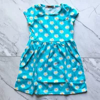 chameloo dress junior - love biru, 6