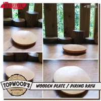 Topwood Natural Wooden plate 11-12 cm piring kayu piring saji mangkok