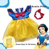 Dress Baju Gaun Snow White Bayi 0- 18 bulan Princess GRATIS PITA KA109