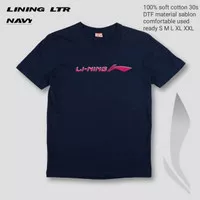Kaos Lining LTR tshirt badminton baju butangkis premium terbaru - navy, S