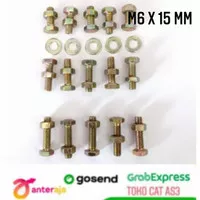 Baut M6 x 15 mm plus mur & ring 10 pcs