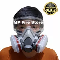 Full Face Mask Gas Respirator Masker 6200 Double Filter Pemadam Fire