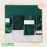 Leaves Of Grass Leather Mixed Notebook A6 - Banana leaf