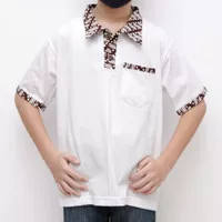 Kaos Kerah Batik Anak Unisex Lengan Pendek Warna Putih Jabrik Jogja