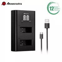 Dual Battery Charger with USB Type C Cable for GoPro HERO5, HERO6