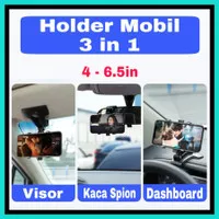 NS - Holder Jepit Kaca Spion Mobil 3in1 Dashboard Holder Visor D35