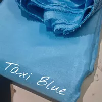 bahan kain satin saten biru taxi blue sky dekor dekorasi furing peles