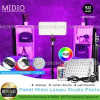 Midio Paket Lampu LED RGB Foto Studio M-RGM1 Perlengkapan Video+Remote