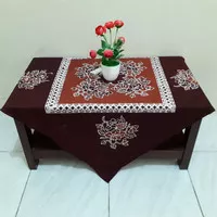Taplak Meja Tamu Batik Cap - Motif Bunga Kelir