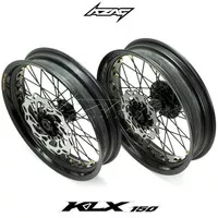 Velg Set Supermoto KLX Dtracker 150 Excel Takasago 17 17 Tromol Black