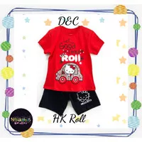 Size 1-10 Setelan Piyama Pendek Anak Karakter Hello Kitty Roll Merah