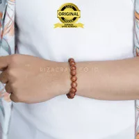 Gelang Batu Akik Pasir Emas Coklat ASLI Alam Natural untuk Pria Wanita