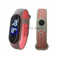 JAM TANGAN DIGITAL LED LAYAR SENTUH / WATER RESIST / GRAY PINK