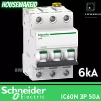 MCB Schneider Acti9 iC60N 3 Phase 50 Ampere Original SNI, 3p 50a 3pole