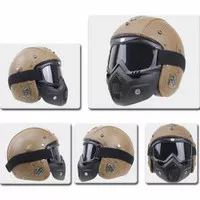 Kacamata Visor Tutup Helm Masker Topeng Motor Full Face Trail Cross