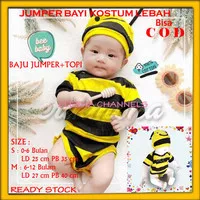 Baju Jumper Bayi Karakter Kostum Lebah 0-12 Bulan Pakaian Bayi Newborn