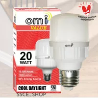 Bohlam Lampu LED Capsule Omi Value 20 Watt Putih /Lampu Tabung Omi 20W