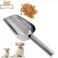 Sendok Scoop Makan Bahan Stainless Steel untuk Hewan Anjing / Kucing