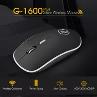 Mouse Super Slim Silent Optical Wireless 2.4GHz 1600DPI G-1600 Black