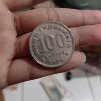 uang kuno koin 100 rupiah tahun 1973 (tebal)
