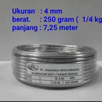 kawat Bonsai aluminium 250 gram 4 mm per roll 1/4 kg