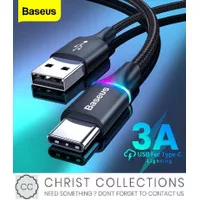 BASEUS KABEL DATA USB TYPE C FAST CHARGING QC 3.0 LED COLORED LIGHT 3A