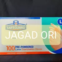 Safeguard Latex Pre Powdered sarung tangan / handscoon isi 100 pcs