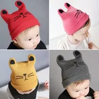 TOPI KUPLUK RAJUT BAYI TELINGA BEAR KUCING / TOPI KUPLUK Bayi UNISEX