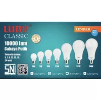 Lampu LED LUBY Classic Cahaya Putih 5W, 7W, 9W, 12W, 15W, 18W dan 24W
