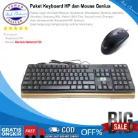 PAKET KEYBOARD HP SK6533 dan USB optical Mouse Genius Net scroll 120