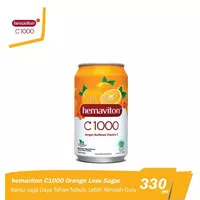 Minuman kaleng Hemaviton Vitamin C1000 Less Sugar Orange 330Ml