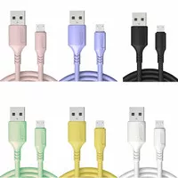 Kabel Data Warna Warni Macaron Fast Charging Micro USB TypeC Lightning