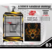 Stiker kandang kotak No. 123 / Decal sangkar Tebok sazime oriq jaya