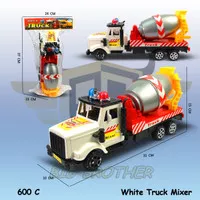 mainan anak mobil mobilan truk molen olah semen besar warna putih