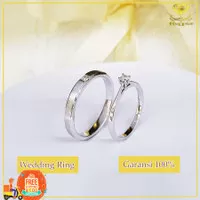 Cincin Emas Berlian Eropa Asli 100% Kawin Nikah Tunangan Couple GH7799