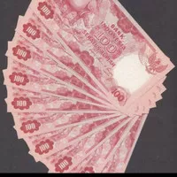 uang kertas kuno 100 badak tahun 1977
