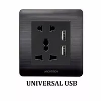 Stop Kontak USB Architech Black Aluminium Stop Kontak Universal USB