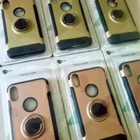 SOFTCASE ROBOT + CASE STANDING IPHONE XS GOLD ROSE GOLD