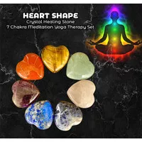 Heart Shape Crystal Healing 7 Chakra Meditation Therapy Set (PBC07)